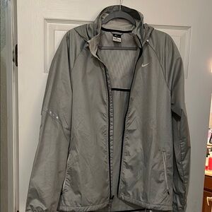 Nike Gray Men's Jacket mens Lg water resistant